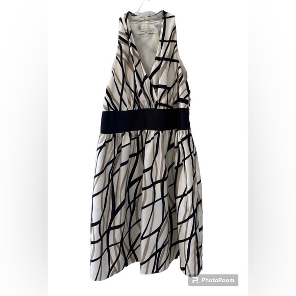 Evan-Picone Vintage Sleeveless Print Dress With Side Zip Size 14 - Picture 1 of 10